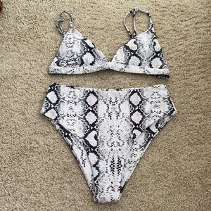 Amazon High Waisted Snakeskin Bikini